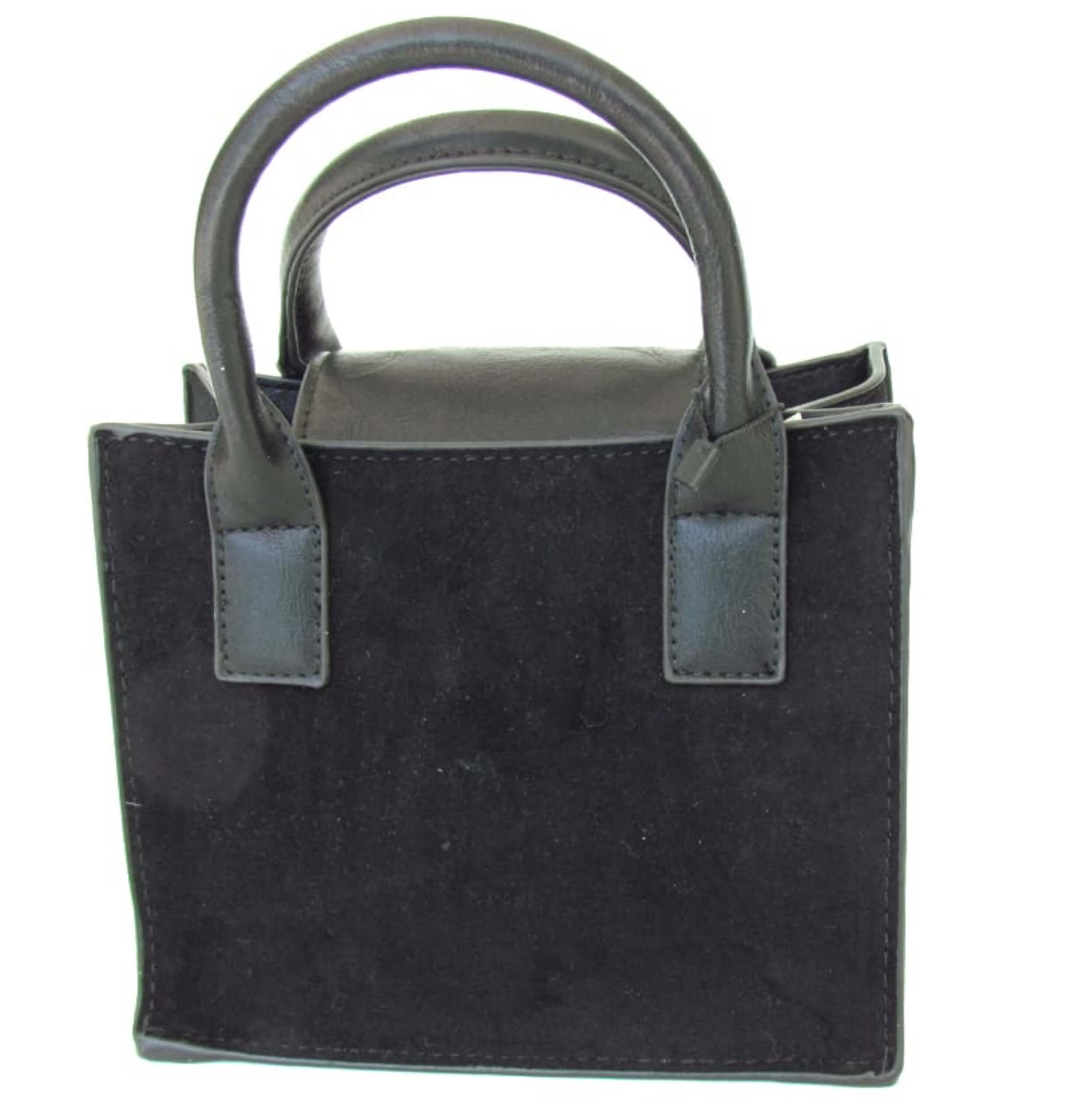 Lady Edelweiss Minibag Handtasche 17005 Schwarz mit geprägtem Herz