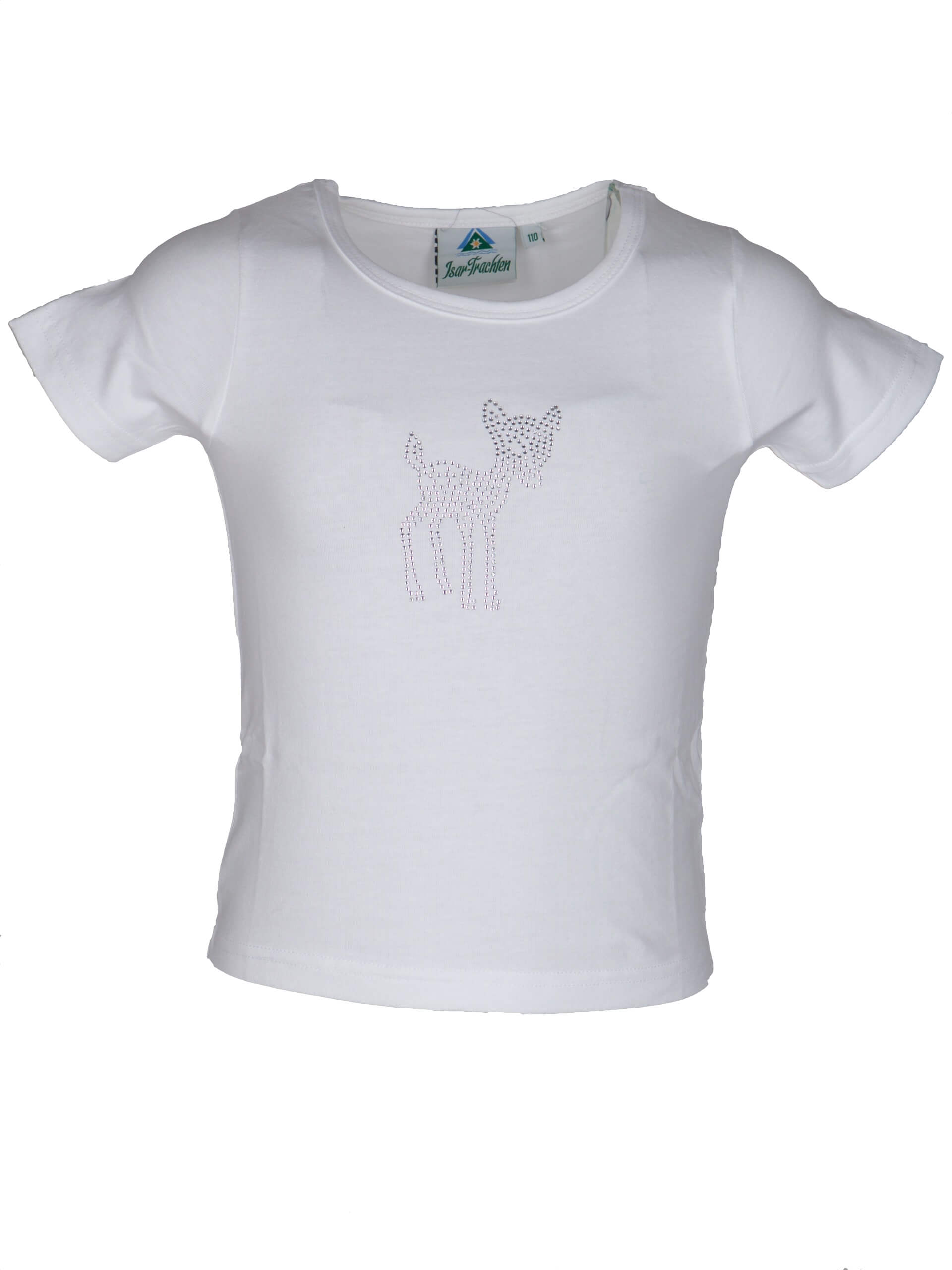 Isar Trachten Mädchen T-Shirt 52987 Gr 86 Weiss Bambi