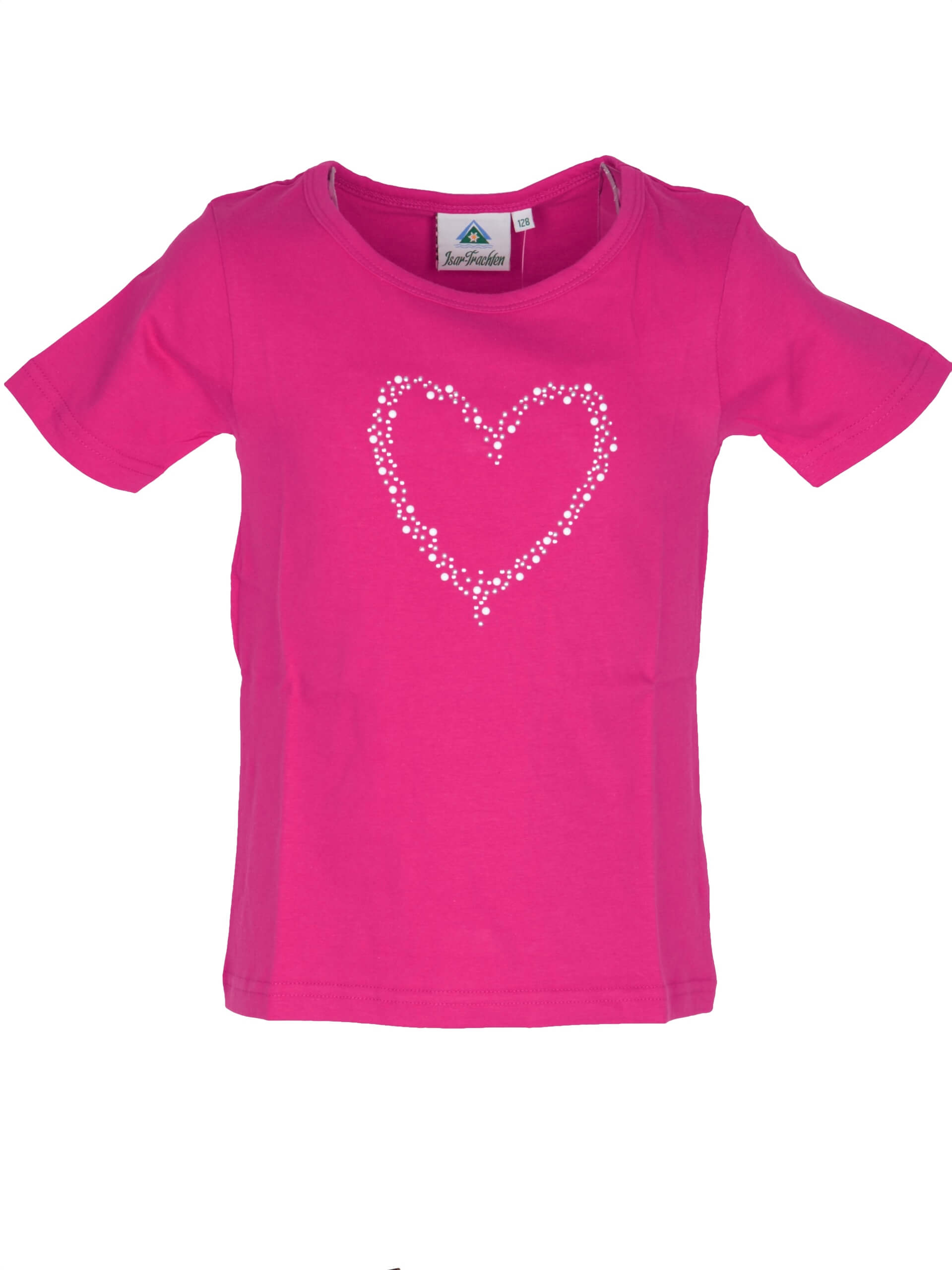 Isar Trachten Mädchen T-Shirt 52763 Gr 86 Pink Herz